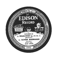 Edison-specimen can only be played with a special needle because of the different groove. Piano: Olga Steeb (my own collection)